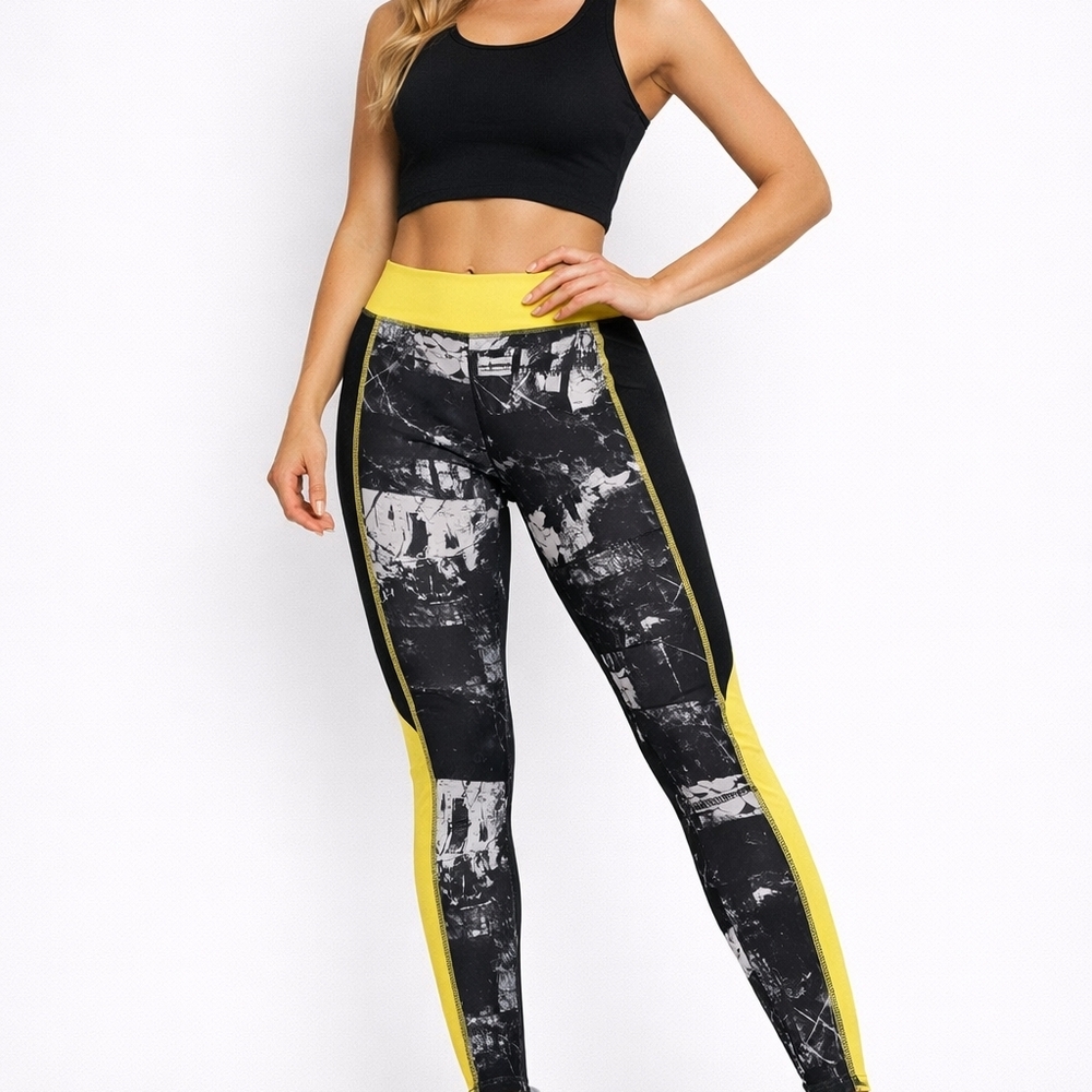 Dynamic Black and Yellow Women's Leggings
